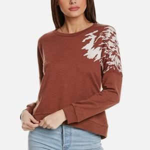 XCVI Cozy Twister Pullover 🤎Nutmeg Pigment 🤎Artsy Fun 🤎Unique Quality Comfort